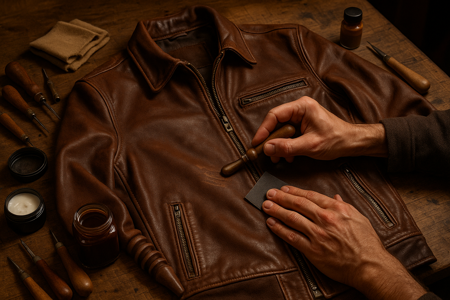 Repairing Scratches During Jacket Making